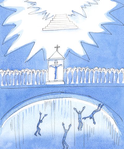 أخبرني السيد المسيح أن رسالته بسيطة: إنها "كل شيء عن" الحب ، 2004 (w - c على الورق) بواسطة إليزابيث وانج