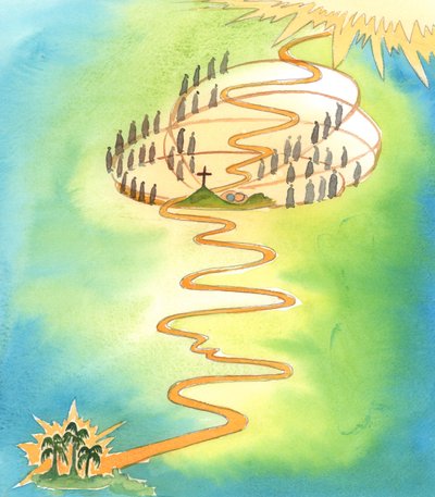 عمل المسيح للصليب هو النقطة المركزية لكل التاريخ ، 2003 (w - c على الورق) بواسطة إليزابيث وانج