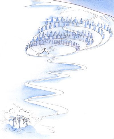 عمل المسيح للصليب هو النقطة المركزية لكل التاريخ ، 2003 (w - c على الورق) بواسطة إليزابيث وانج