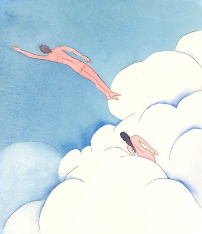 من قلب أبينا المحب الذي في السماء "انبثق" البشر، من قلب أبينا المحب في السماء، صُمموا بشكل جميل من أجل اتحاد المحبة في الزواج، ومن أجل الحب المثمر، في العطاء الذاتي، 2005 (لوحة مائية على ورق) بواسطة إليزابيث وانج