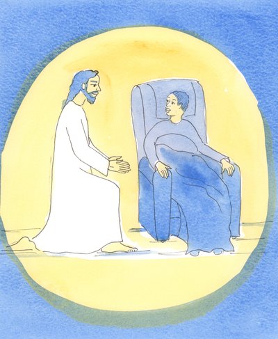 يأتي الرب ليكون معنا عندما نجعل "شركة روحية" ، 2004 (w - c على الورق) بواسطة إليزابيث وانج