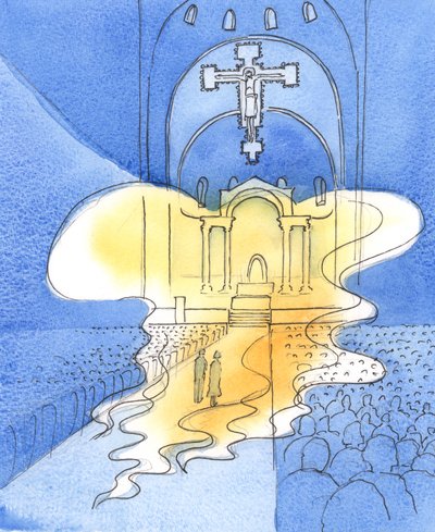 الإله القداس والمهيب الذي نحمده في القداس ، من خلال المسيح ابنه ، موجود هنا ، 2003 (w - c على الورق) بواسطة إليزابيث وانج