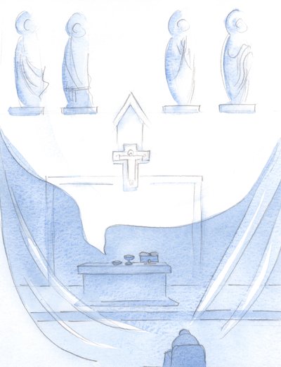 ثم أخذ روحي إلى أعلى ، على أجنحة صامتة ، إلى صلاته "غير المدركة". ، 2001 (w - c على الورق) بواسطة إليزابيث وانج