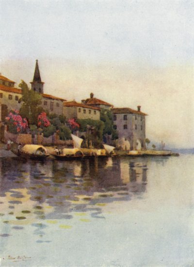 A Grey Morning، Lago Maggiore (لون ليثو) بواسطة إيلا دو كين
