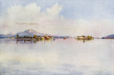 Isola Bella و Isola Pescatori ، بحيرة Maggiore (لون ليثو) بواسطة إيلا دو كين