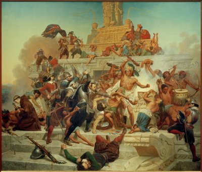 غزو Teocalli العظيم بواسطة Cortéz - Gem. E. Leutze بواسطة إيمانويل جوتليب لوتز