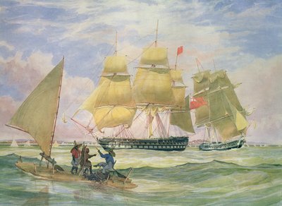 سفن جانج &39;&39; جانج &39;&39; و &39;ياقوت&39; قبالة بيرنامبوكو ، 1829 بواسطة Emeric Essex Vidal