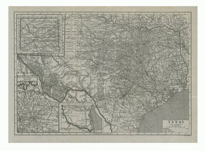 خريطة تكساس ، الولايات المتحدة الأمريكية ، c1910s. بواسطة ايمري ووكر