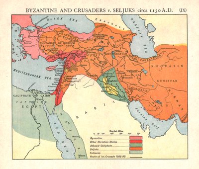 "البيزنطيون والصليبيون ضد السلاجقة ، حوالي 1130 م" ، حوالي عام 1915. بواسطة Emery Walker Ltd