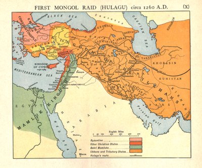 "الغارة المغولية الأولى لهولاكو ، حوالي 1400 م" ، عام 1915. بواسطة Emery Walker Ltd