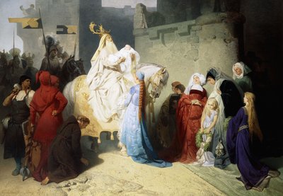 ميرلين تقديم الملك المستقبل آرثر ، 1873 بواسطة اميل جوهان لوفر