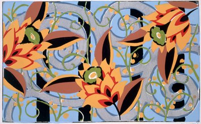 الزهور وأوراق الشجر ، حوالي عام 1925 (طباعة Pochoir) بواسطة إميل ألين صغي