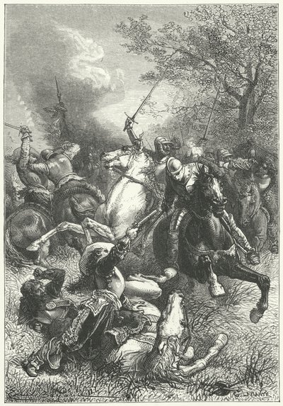 Cromwell's Ironsides قتال سلاح الفرسان الملكي في الحرب الأهلية الإنجليزية (نقش) بواسطة إميل أنطوان (بعد) بايارد