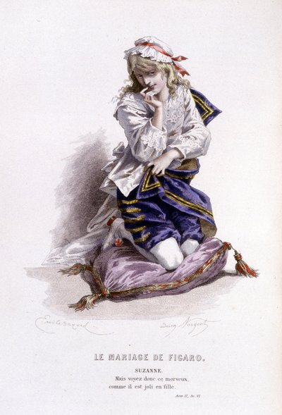 عمل كامل من قبل Beaumarchais (1732-1799) بواسطة Edouard Fournier. رسم اميل بايارد. إد. لابلاس ، سانشيز إت سي ، باريس 1876. هذه سوزان في "عرس فيجارو" بواسطة إميل أنطوان بايارد