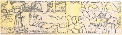 La Lessive (الغسيل) (رسم الزنك مع التلوين اليدوي) بواسطة اميل برنارد