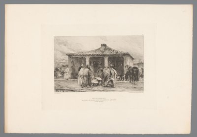 جندي جماعي في عين كامب ميتز 8 أكتوبر 1870 / عزل جنود الفرسان المؤقتين في ساحة القديس سيمون في حصن موسيل (العنوان على الكائن) Franse etsen uit 1875 (عنوان السلسلة) حفر في عام 1875 (عنوان السلسلة) بواسطة اميل بويلفين