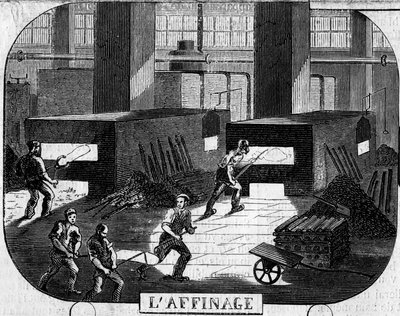 Forges de la Franche Comte: التكرير باستخدام أفران البرك. مصنع الفريزان ، جورا (39) بواسطة اميل بورديلين