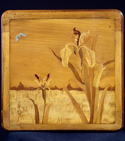 طاولة على طراز فن الآرت نوفو ، من تصميم إميل جالي (1846-1904) ، من خشب الجوز مع تشطيب قشرة وخشب مختلف ، تفاصيل ، فرنسا ، القرن العشرين بواسطة اميل جالي