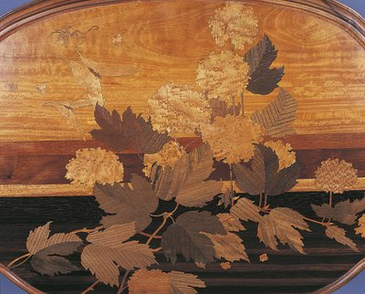 Close-up of an oval tea table, France بواسطة اميل جالي
