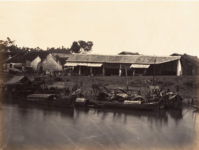 منظر لصحيفة كولين المدينة الصينية رقم 2 ، سايغون ، كوتشينشينا ، 1866. بواسطة إميل جسيل