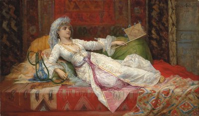 مستلق امرأة تركية ؛ امرأة تركية مستلقية ، 1895 بواسطة إميل هنري لا بورت