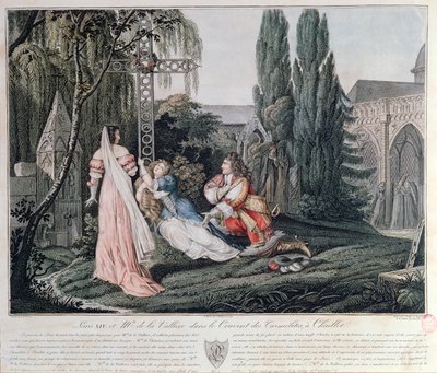 لويس الرابع عشر في ملاحقة لويز دي لا فاليير التي لجأت بعد شجار عام 1662 مع الملك في الدير الكرميلي في تشايلو بواسطة إميل جان هوراس فيرنيه
