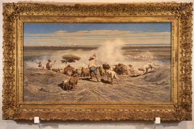 عودة القطيع بواسطة إميل لوبون (1809 - 1863) ، زيت على قماش ، 0.91 × 1.70 سم. متحف الفنون الجميلة في طولون. بواسطة اميل لوبون