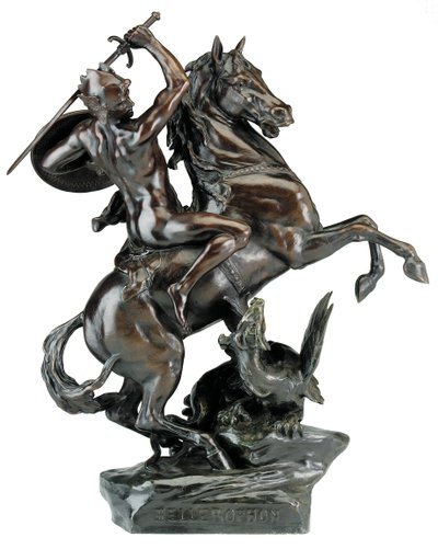 Bellerophon يذبح Chimaera (برونزي) بواسطة إميل لويس (بعد) بيكولت