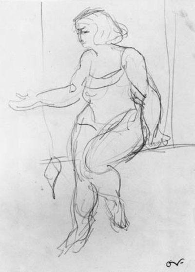 أنثى بهلوانية جالسة في أرجوحة. بواسطة Emile Othon Friesz