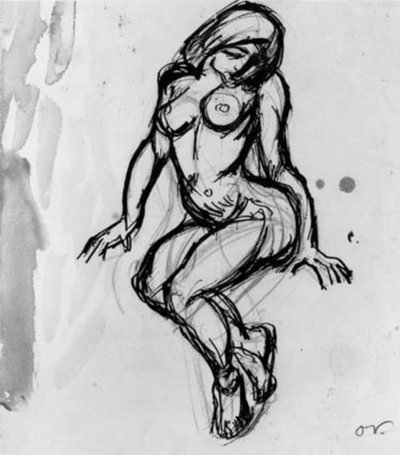عارضة أزياء جالسة ، متجهة إلى اليسار. بواسطة Emile Othon Friesz