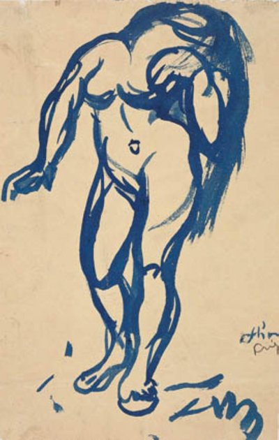 تقف امرأة وشعرها إلى أسفل. بواسطة Emile Othon Friesz