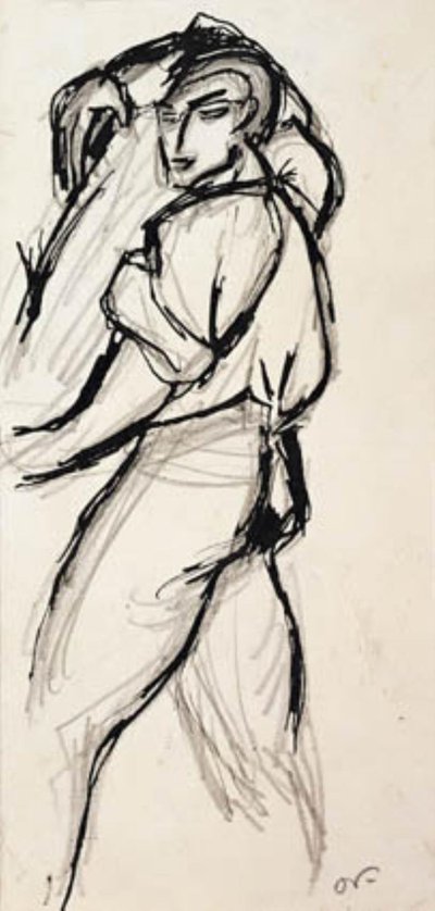 دراسة رجل يحمل جذوع الأشجار بواسطة Emile Othon Friesz