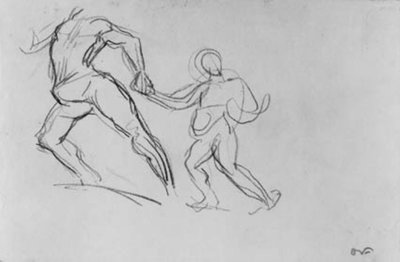 شخصيتان في حالة حركة. بواسطة Emile Othon Friesz