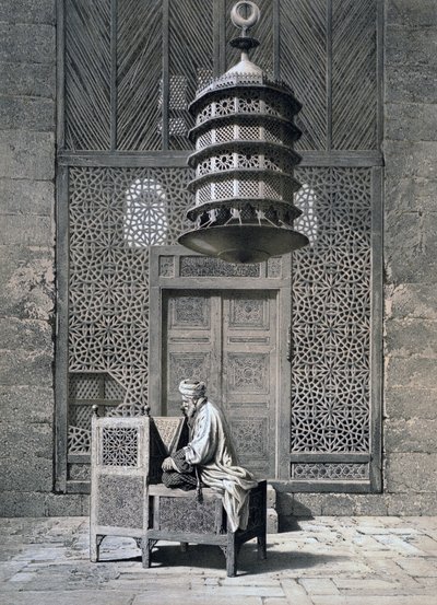 جامع قبر السلطان برقوق (برقوق) القاهرة، مصر: باب القبر بواسطة Emile Prisse d