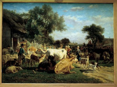 معرض القرية معرض البيتيل. لوحة لإميل فان مارك (1827-1890) من القرن التاسع عشر كليرمون فيران (كليرمون فيران). متحف بارجوين بواسطة Emile van Marcke de Lummen