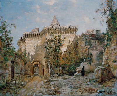 بوابة قلعة Loches. 1888 (زيت على قماش) بواسطة إيمانويل لانسير