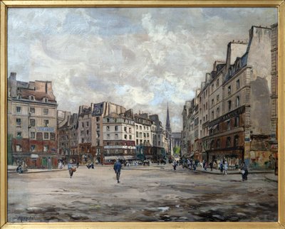Place Maubert في عام 1888 ، رسم لوحة فنية لإيمانويل موريس لانسيير (1835-1893) ، وهي جزء من سلسلة من اللوحات التي كلفتها محافظة نهر السين بالمعرض العالمي لعام 1889. التصوير الفوتوغرافي ، كيم يونغتاى ، باريس ، متحف كارنافاليت. بواسطة إيمانويل لانسير