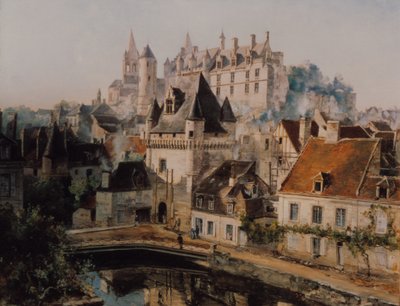 قلعة Loches و Porte des Cordeliers ، منظر مأخوذ من مصنع الغزل بواسطة إيمانويل لانسير