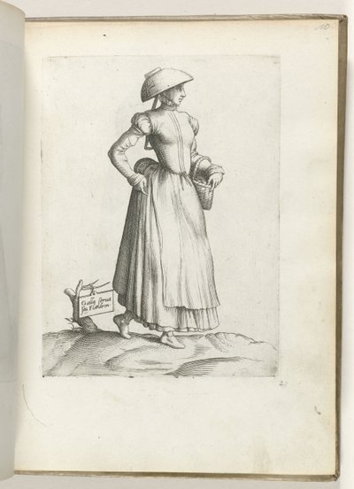 حافظ على غالا أو فلاندرين. (العنوان على الكائن) Dienstbode uit Vlaanderen ، gekleed volgens de mode van ca. 1550 مواقف الدول المختلفة في عصرنا (عنوان المسلسل) بواسطة Enea Vico