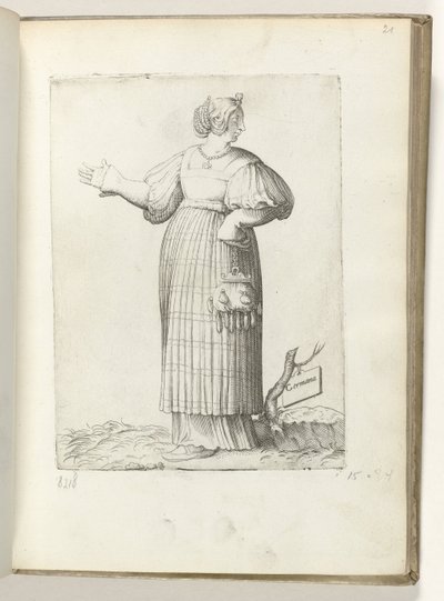 الألمانية (العنوان على الكائن) Vrouw gekleed volgens de Duitse mode ca 1550 مواقف الدول المختلفة في عصرنا (عنوان المسلسل) بواسطة Enea Vico