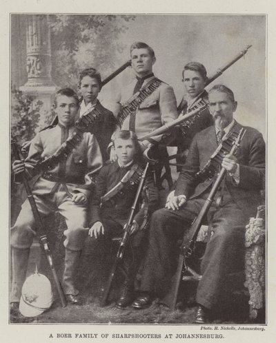 عائلة Boer من Sharpshooters في جوهانسبرغ بواسطة مصور انجليزى