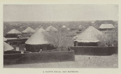Kraal الأصلي ، Mafeking قديم بواسطة مصور انجليزى