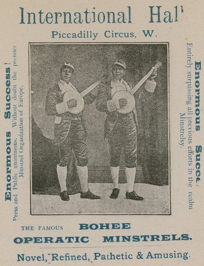 إعلان عن شركة Bohee Operatic Minstrels بواسطة مصور انجليزى