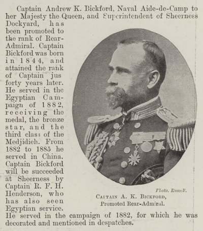 الكابتن AK Bickford ، أميرال خلفي بواسطة مصور انجليزى