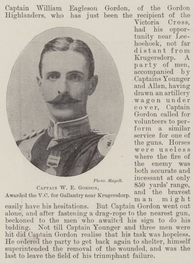 الكابتن WE Gordon ، منح VC لـ Gallantry بالقرب من Krugersdorp بواسطة مصور انجليزى