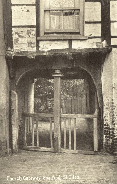 بوابة الكنيسة ، Chalfont St Giles ، باكينجهامشير (صورة b / w) بواسطة مصور انجليزى