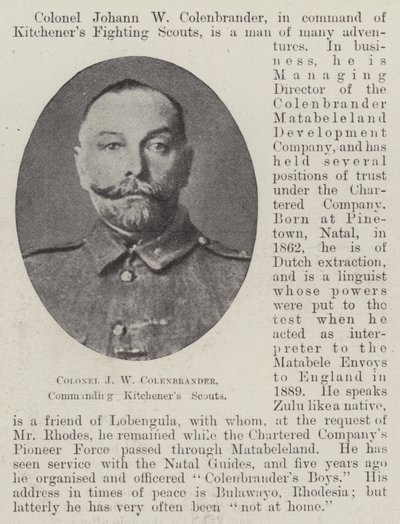 العقيد JW Colenbrander ، قائد الكشافة كيتشنرز بواسطة مصور انجليزى
