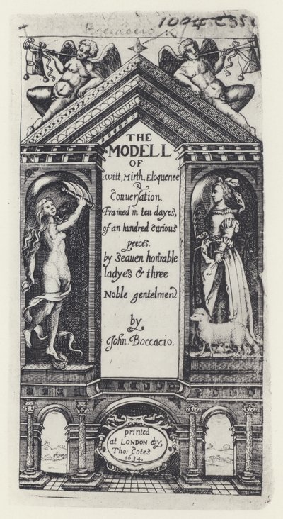 G Boccaccio, The Modell of Witt, Decameron, T Cotes for B Allen and W Hope 1634 (b/w photo) بواسطة مصور انجليزى