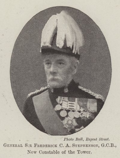 الجنرال السير فريدريك سي ستيفنسون ، GCB ، Constable of the Tower بواسطة مصور انجليزى