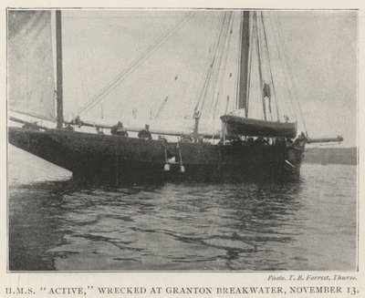 HMS Active ، محطم في Granton Breakwater ، 13 نوفمبر بواسطة مصور انجليزى